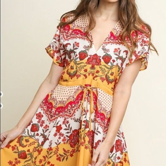 Floral print short sleeve dress‎ - Picture 1 of 5